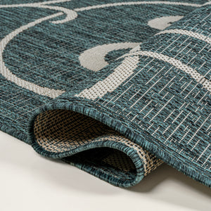 Maribel Traditional Classic All-Over Scroll Indoor/Outdoor Runner Rug