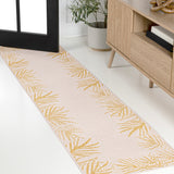 Isla Coastal Cottage Palm Frond Border Indoor/Outdoor Runner Rug