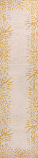 Isla Coastal Cottage Palm Frond Border Indoor/Outdoor Runner Rug