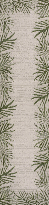 Isla Coastal Cottage Palm Frond Border Indoor/Outdoor Runner Rug