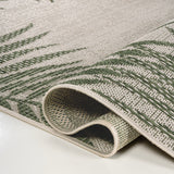 Isla Coastal Cottage Palm Frond Border Indoor/Outdoor Runner Rug