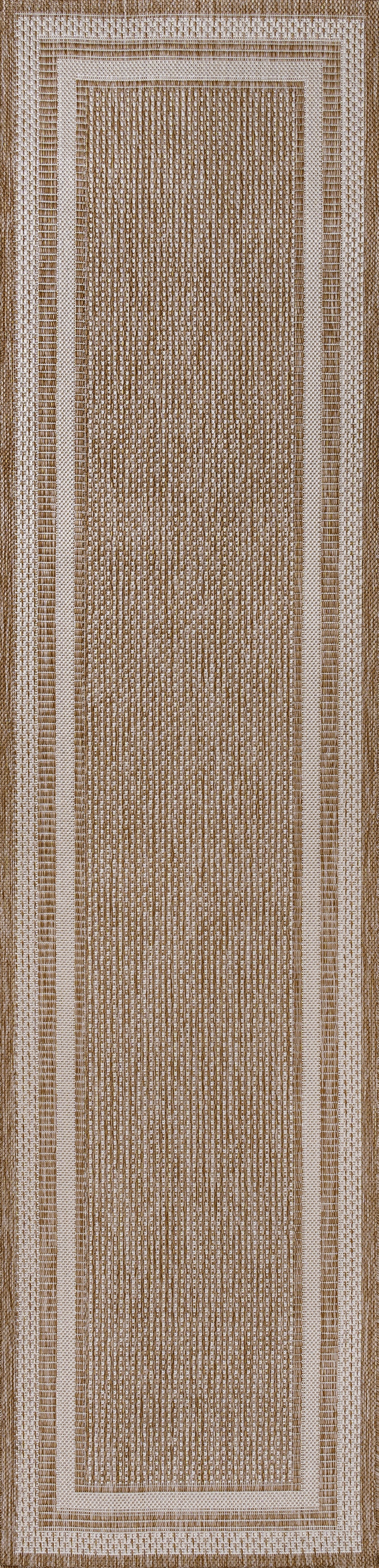 Dover Classic 3-Stripe Border Indoor/Outdoor Runner Rug