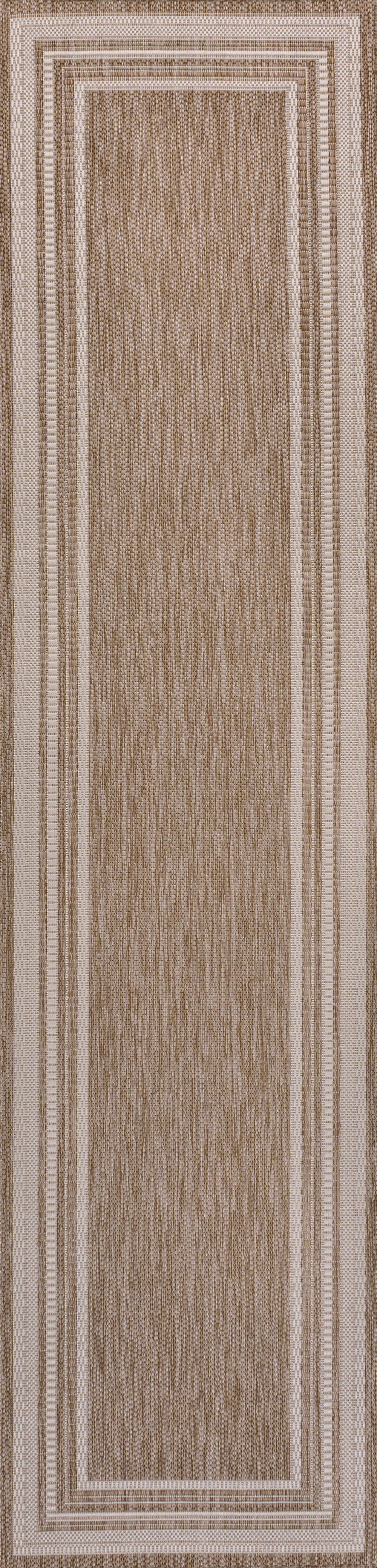 Lido Traditional Casual Pinstripe Border Indoor/Outdoor Runner Rug