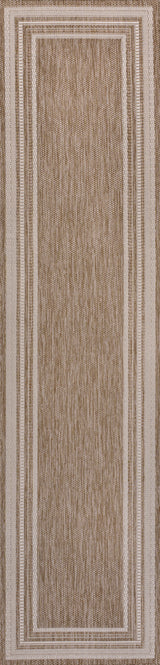 Lido Traditional Casual Pinstripe Border Indoor/Outdoor Runner Rug