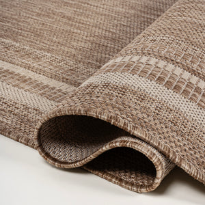 Lido Traditional Casual Pinstripe Border Indoor/Outdoor Runner Rug