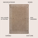 Lido Traditional Casual Pinstripe Border Indoor/Outdoor Area Rug