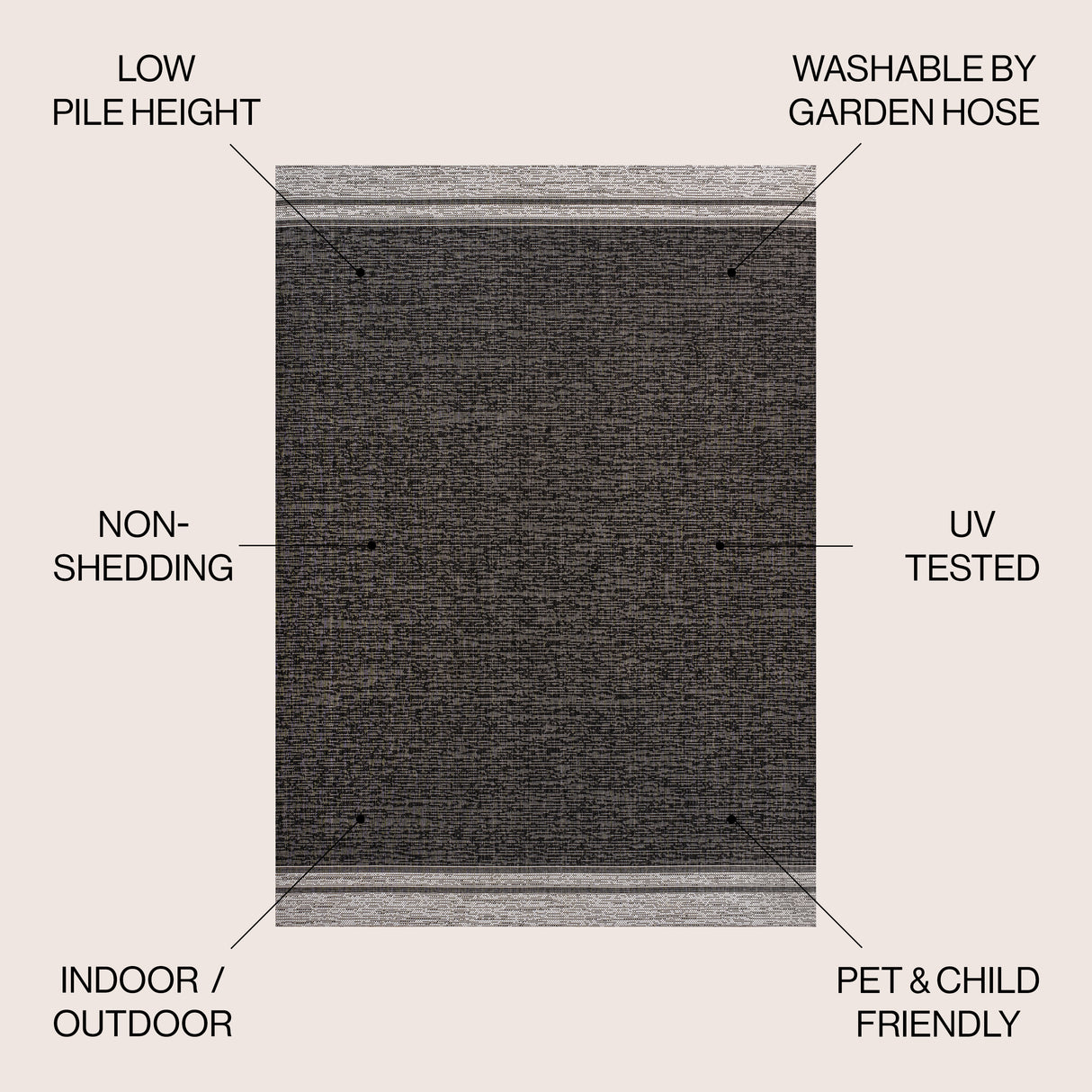 Alda Modern Minimalist Mingled Solid Indoor/Outdoor Area Rug