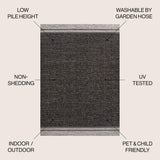 Alda Modern Minimalist Mingled Solid Indoor/Outdoor Area Rug