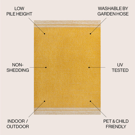 Alda Modern Minimalist Mingled Chic Solid Indoor/Outdoor Area Rug