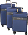 ROBERTO CAVALLI 3-Piece Softside Spinner Luggage Set – Luxury Carry-On & Checked Suitcases