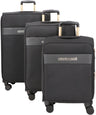 ROBERTO CAVALLI 3-Piece Softside Spinner Luggage Set – Luxury Carry-On & Checked Suitcases
