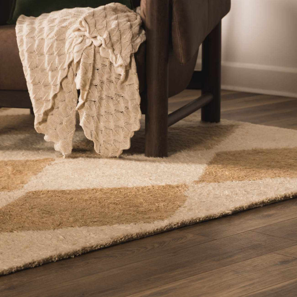 Tivka Diamond Checkered Wool Rug
