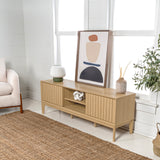 Gennaro Farmhouse 3-Storage Sliding Door TV Stand Fits TVs up to 65 in. with Cable Management