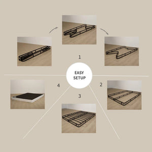 Twin size 8-inch Metal Frame Box-Spring Mattress Foundation with Cover