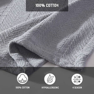 Twin size Cozy Lightweight Grey 100-Percent Cotton Blanket - Machine Washable