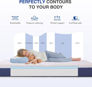 Twin Size 6-inch Gel Infused Medium Firm Memory Foam Mattress