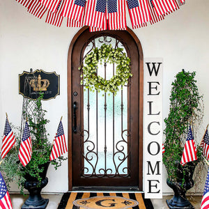 72in Rustic White Outdoor Welcome Sign - Elegant Decor for Front Door, Porch, and Entryway