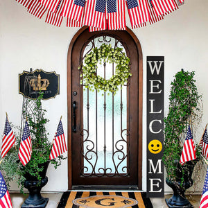 72in Black Welcome Sign,Rustic Tall Welcome Sign for Front Porch Decor, Modern Farmhouse Welcome Porch Sign Wood Vertical Décor