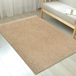 Washable Non Slip Indoor Doormat Beige Jute Look Entry Rug 50x80-80x120cm