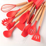 Silicone Kitchen Utensil Set with Bamboo Handles 12 Piece Set