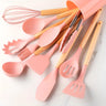 Silicone Kitchen Utensil Set with Bamboo Handles 12 Piece Set