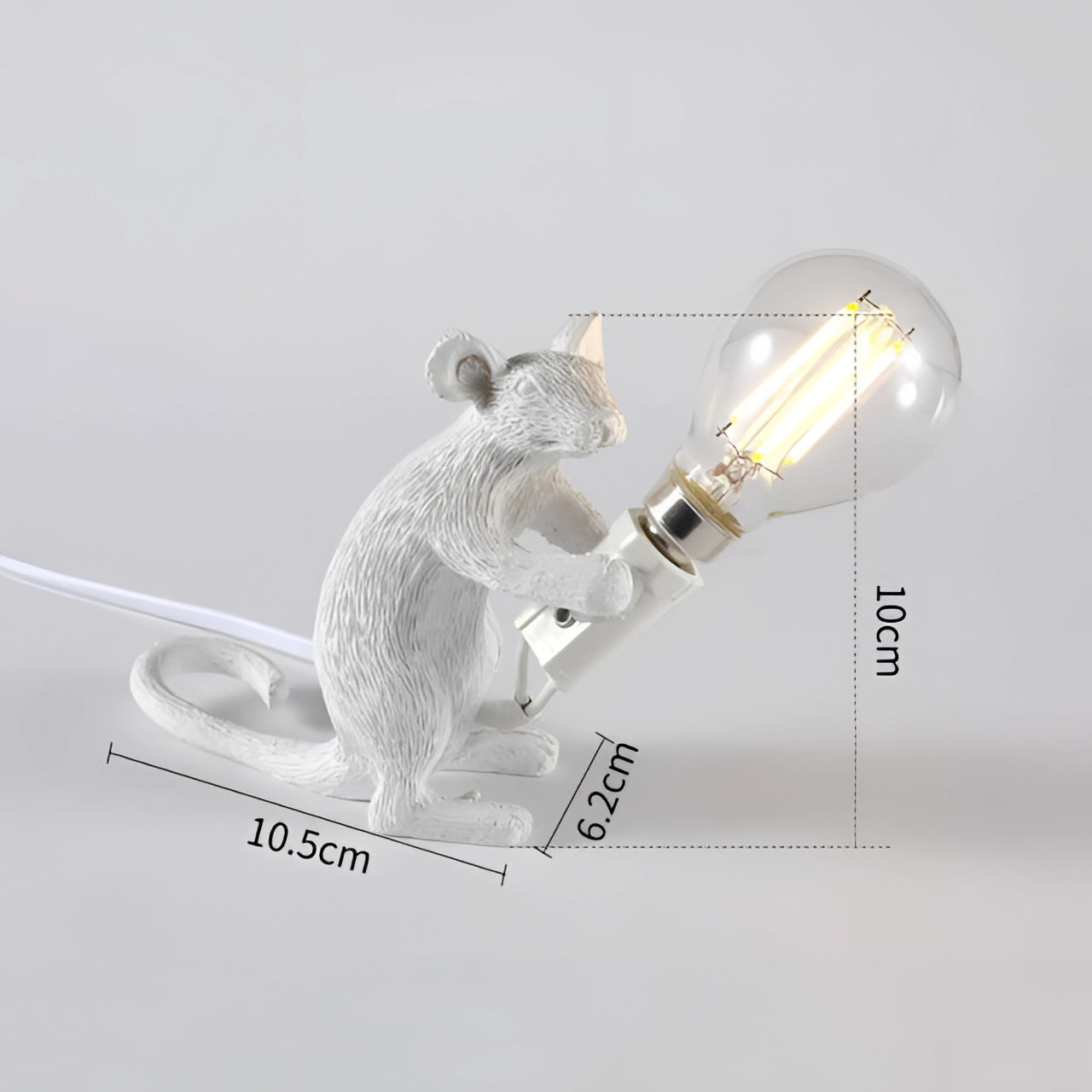 Gold Mouse Table Lamp Animal Shaped Desk Light Quirky Home Decor