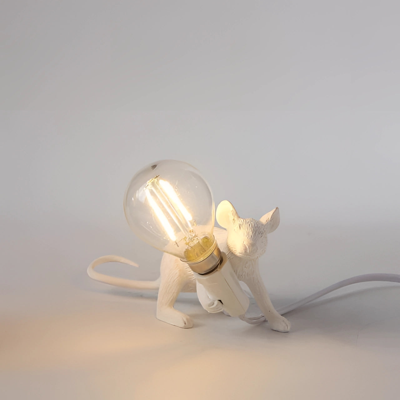 Gold Mouse Table Lamp Animal Shaped Desk Light Quirky Home Decor
