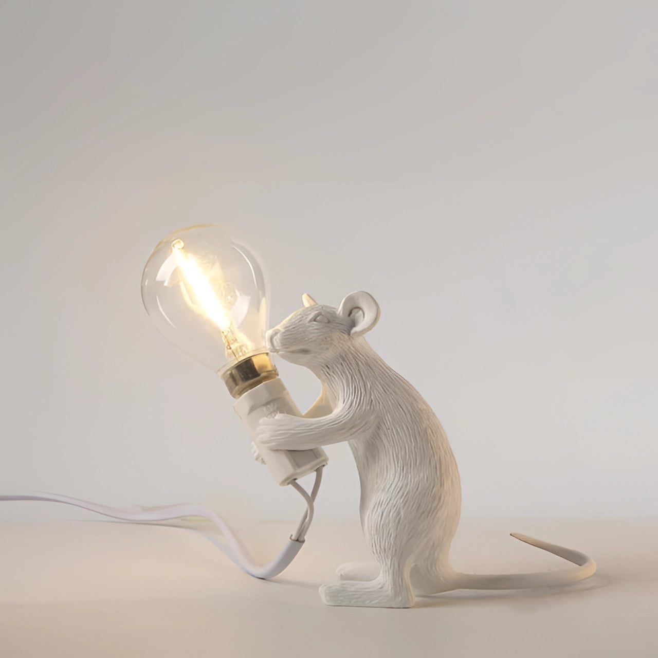Gold Mouse Table Lamp Animal Shaped Desk Light Quirky Home Decor