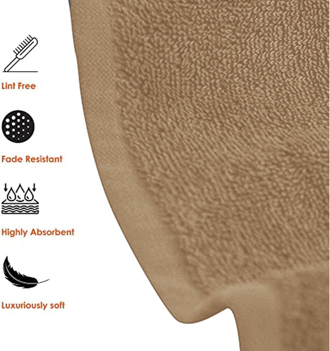 Set of 6 Hotel & Spa 100% Cotton Bath Towels 27x52 Inch