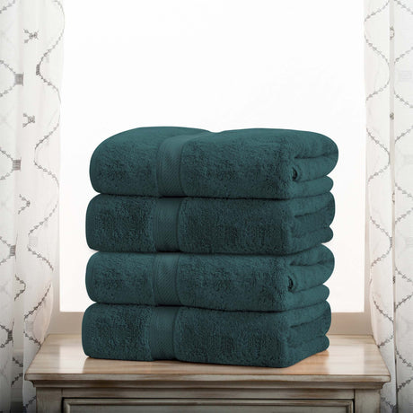 Egyptian Cotton Plush Heavyweight Bath Towel Set of 4