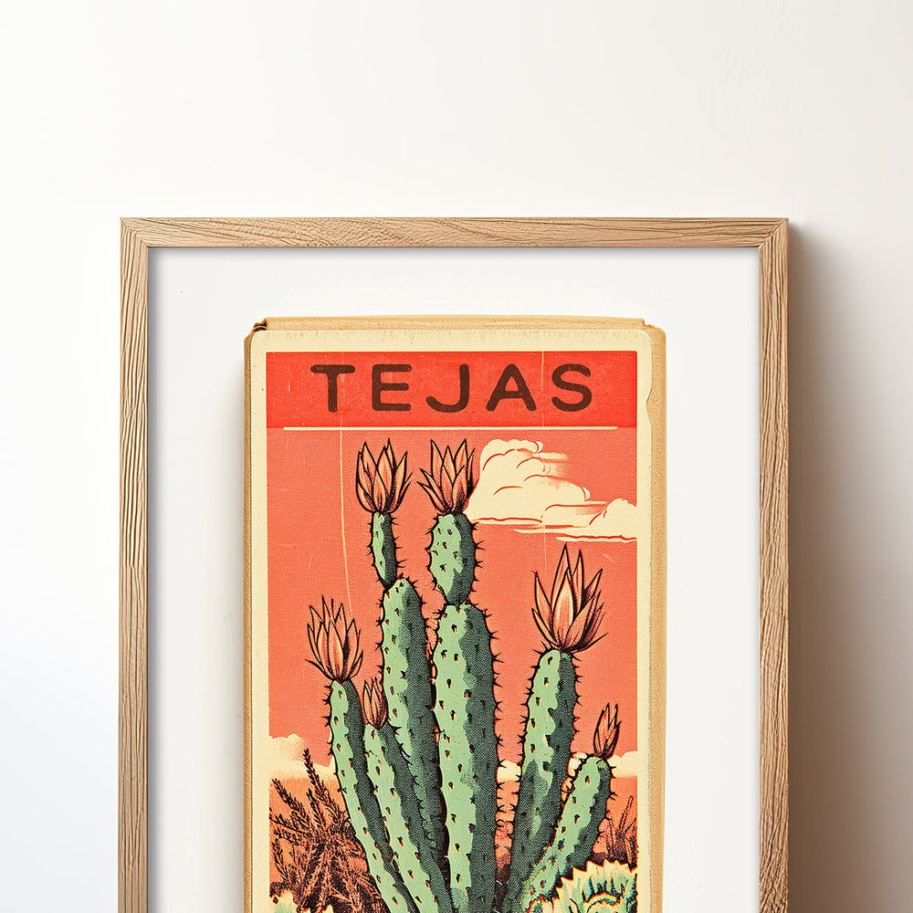 Cactus Landscape Matchbook Tejas Art Print