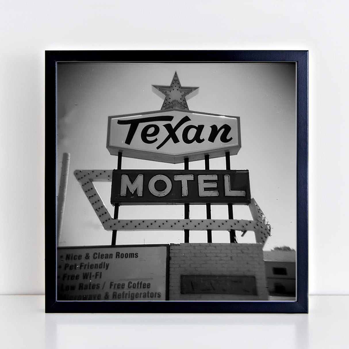 Texan Motel Sign Holga Photograph Print