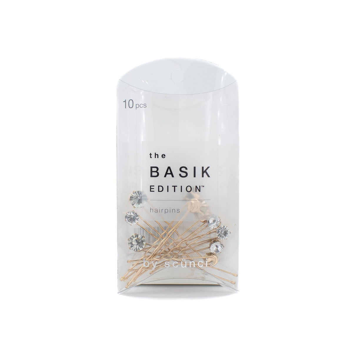 Scunci-Basik-Edition-Hairpins-10-Ct-Gold-with-Rhinestone-Hair-Pins,-Claws-&-Clips