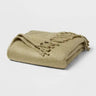 Threshold Faux Mohair Throw Blanket Oversized 80x60 Midweight Knitted Fringe