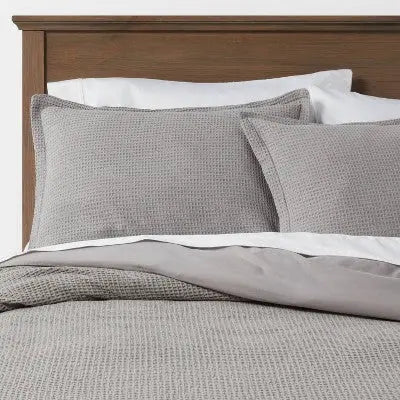Threshold Washed Waffle Weave Duvet Cover Sham Set 100% Cotton OEKO-TEX Certified