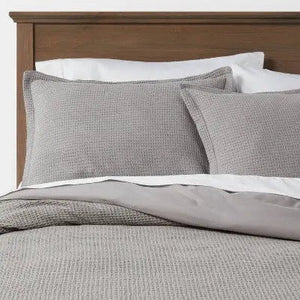 Threshold Washed Waffle Weave Duvet Cover Sham Set 100% Cotton OEKO-TEX Certified
