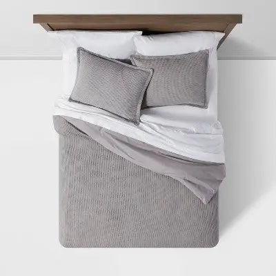Threshold Washed Waffle Weave Duvet Cover Sham Set 100% Cotton OEKO-TEX Certified