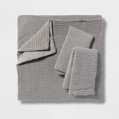 Threshold Washed Waffle Weave Duvet Cover Sham Set 100% Cotton OEKO-TEX Certified
