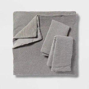 Threshold Washed Waffle Weave Duvet Cover Sham Set 100% Cotton OEKO-TEX Certified