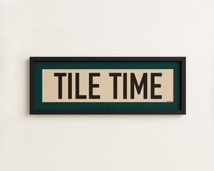 Framed Tile Time Mahjong Art Scroll Sign