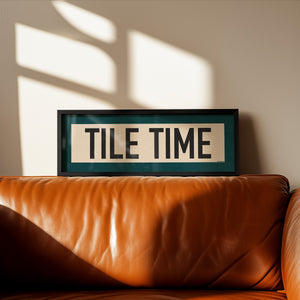Framed Tile Time Mahjong Art Scroll Sign