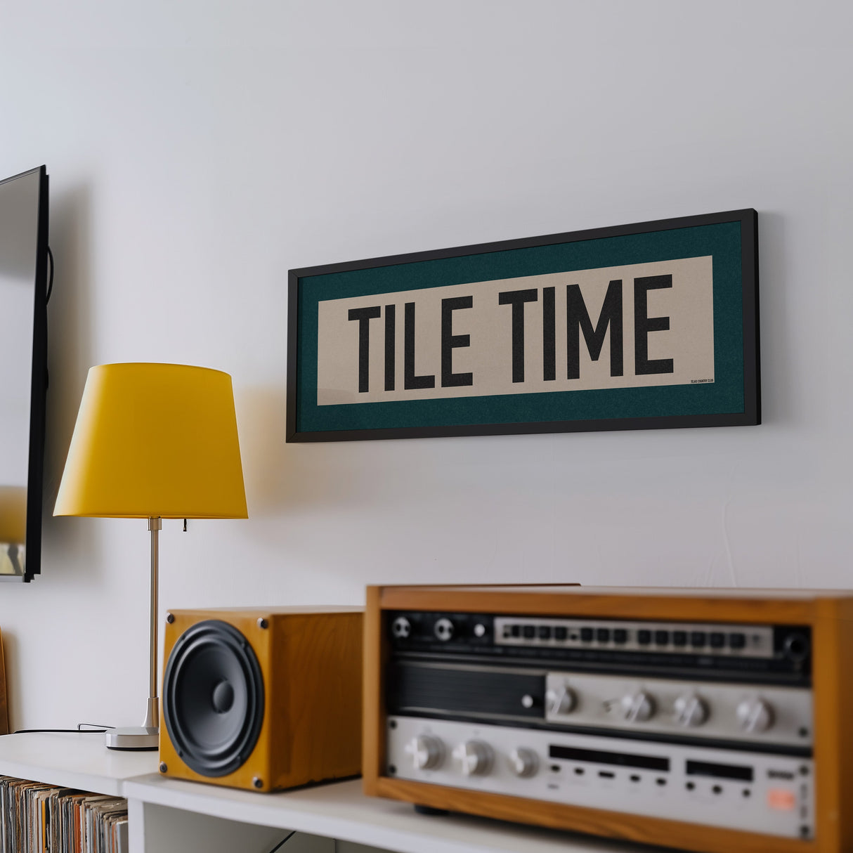Framed Tile Time Mahjong Art Scroll Sign