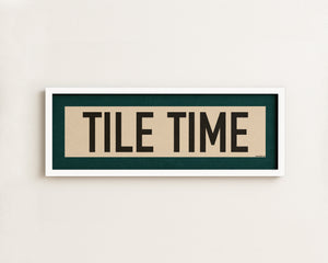 Framed Tile Time Mahjong Art Scroll Sign