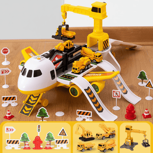 Kids Airplane Toy Play Set with Vehicles Airport Role Play Toys 3+