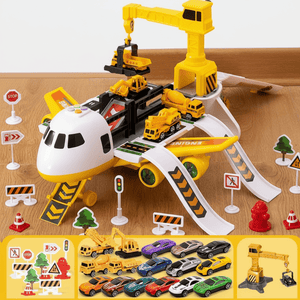 Kids Airplane Toy Play Set with Vehicles Airport Role Play Toys 3+