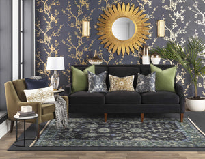 Brockton Solid Dark Blue Wool Rug