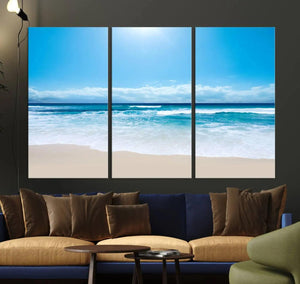 Tranquil Ocean Waves Canvas Wall Art Print – Bright Coastal