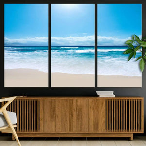 Tranquil Ocean Waves Canvas Wall Art Print – Bright Coastal