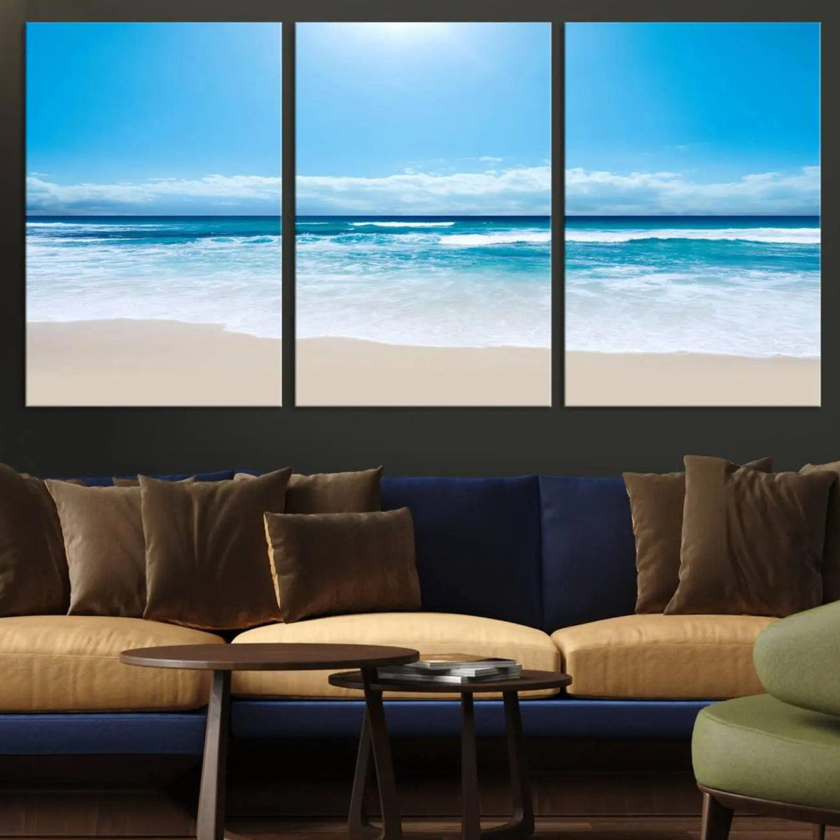 Tranquil Ocean Waves Canvas Wall Art Print – Bright Coastal
