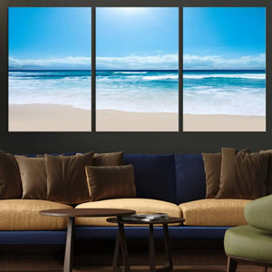Tranquil Ocean Waves Canvas Wall Art Print – Bright Coastal